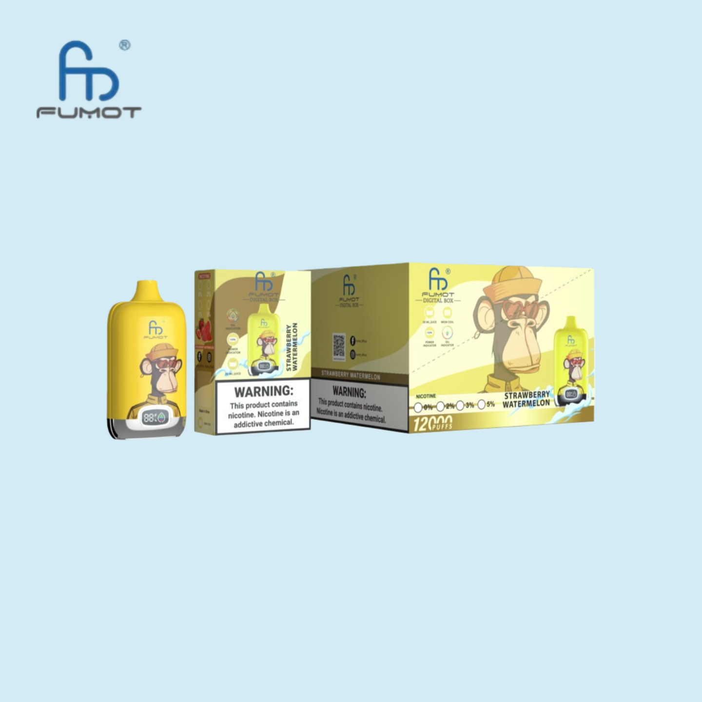 RandM Digital Box 12000 Strawberry Watermelon Vape