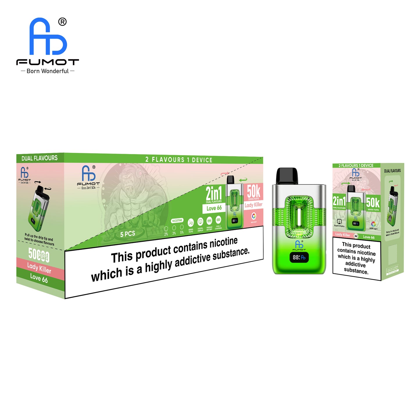 FUMOT ECO 2IN1 50K Puffs Lady Killer & Love 66