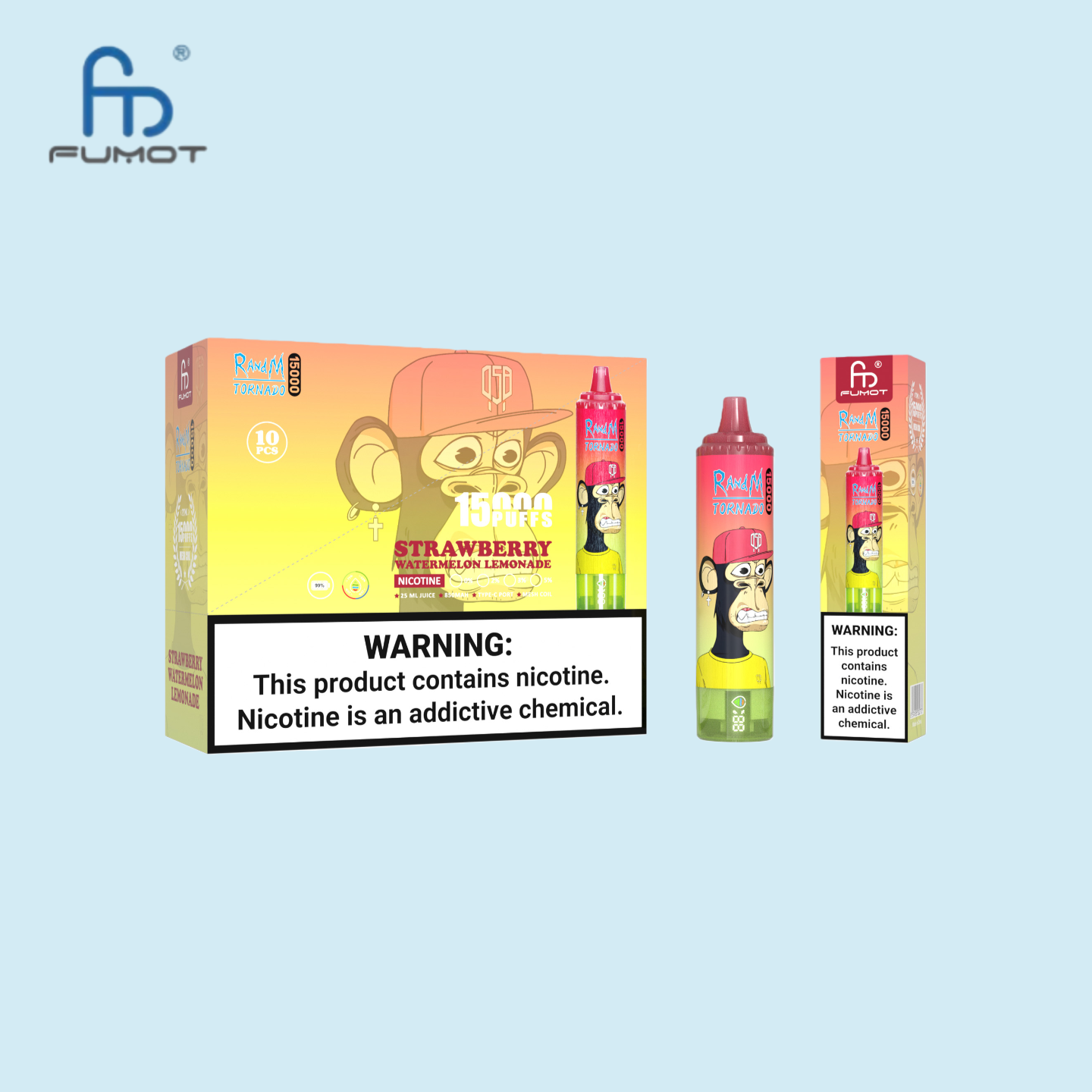 Strawberry Watermelon Lemonade RandM Tornado 15000