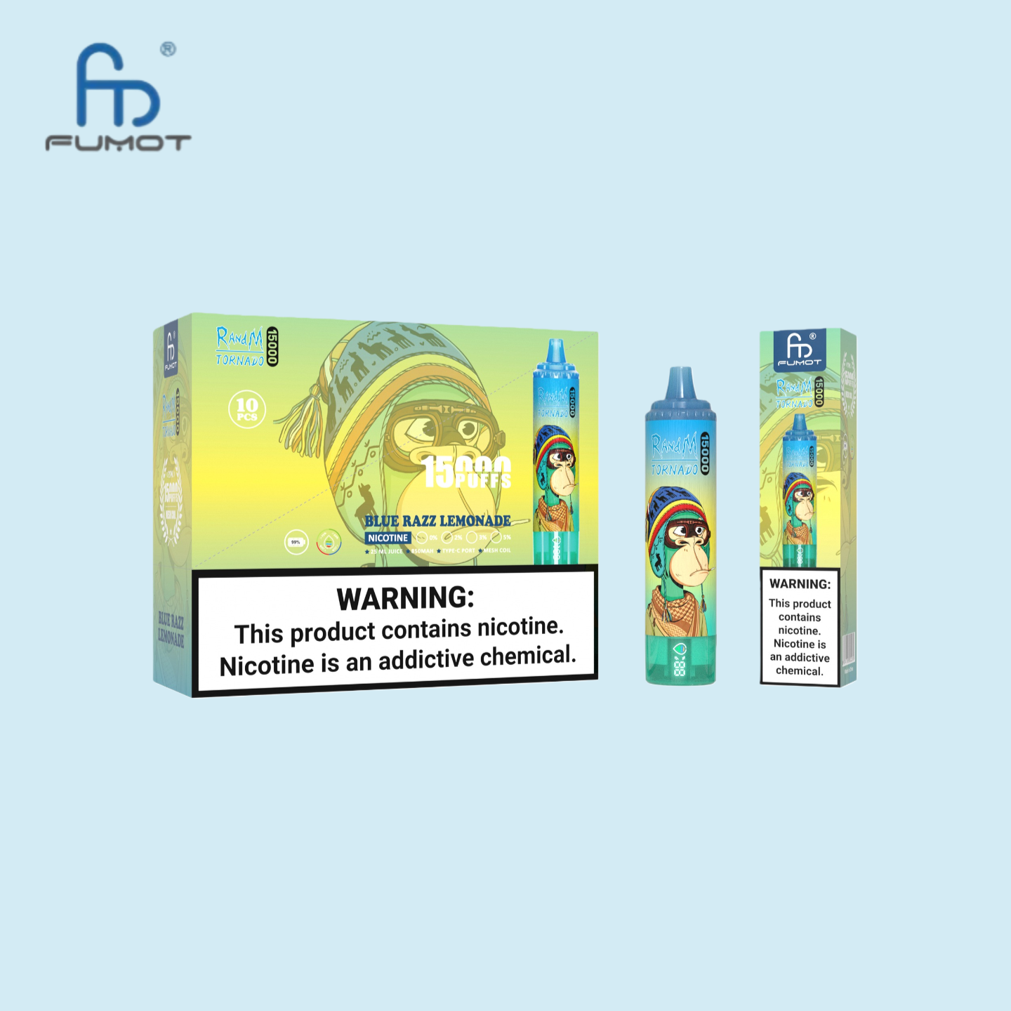 Blue Razz Lemonade RandM 15000 Vape