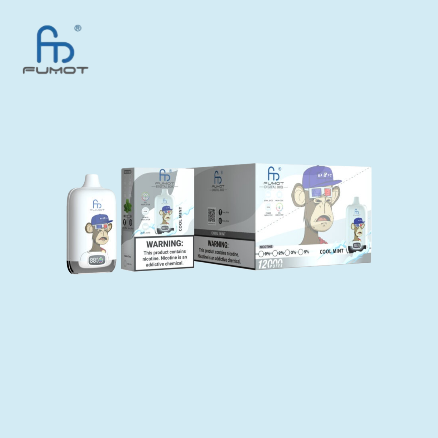 Fumot RandM Digital Box 12K Vape Cool Mint