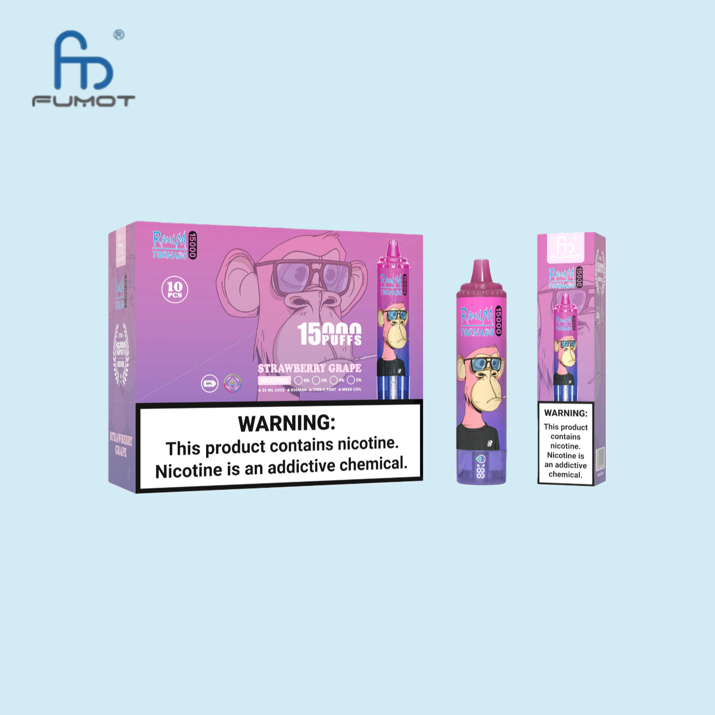 Strawberry Grape RandM Tornado 15000 Vape 