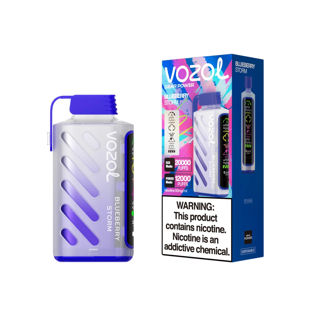 ozol Gear Power 20000 Goût Myrtille Tempête