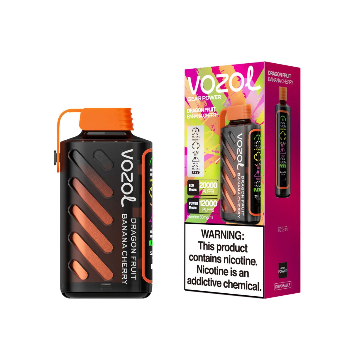 Vozol Gear Power 20000 Fruit du Dragon Banane Cerise
