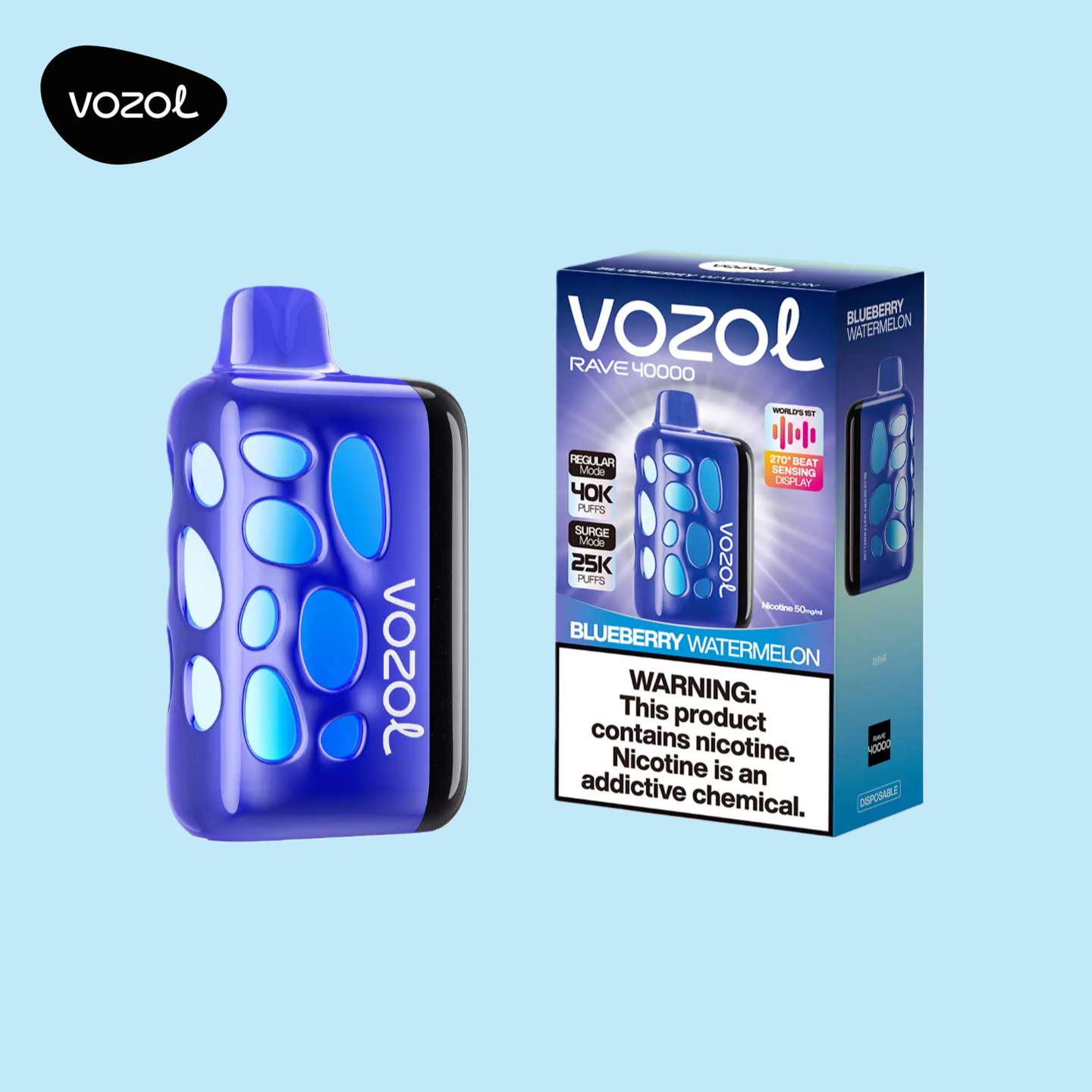 40K Puffs Blueberry Watermelon Vozol Rave 40000