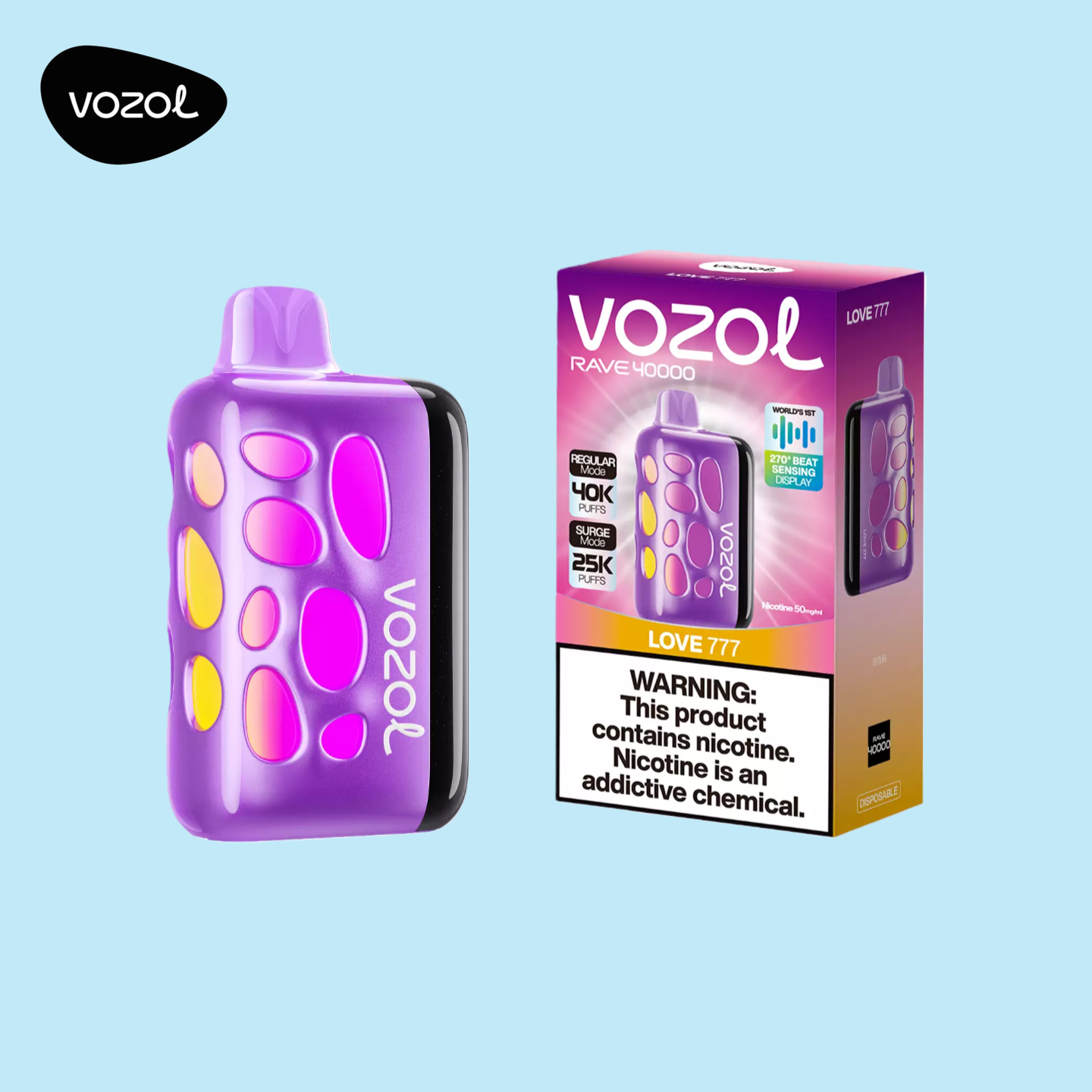 Love 777 Flavor Vozol Rave 40K Puffs Vape