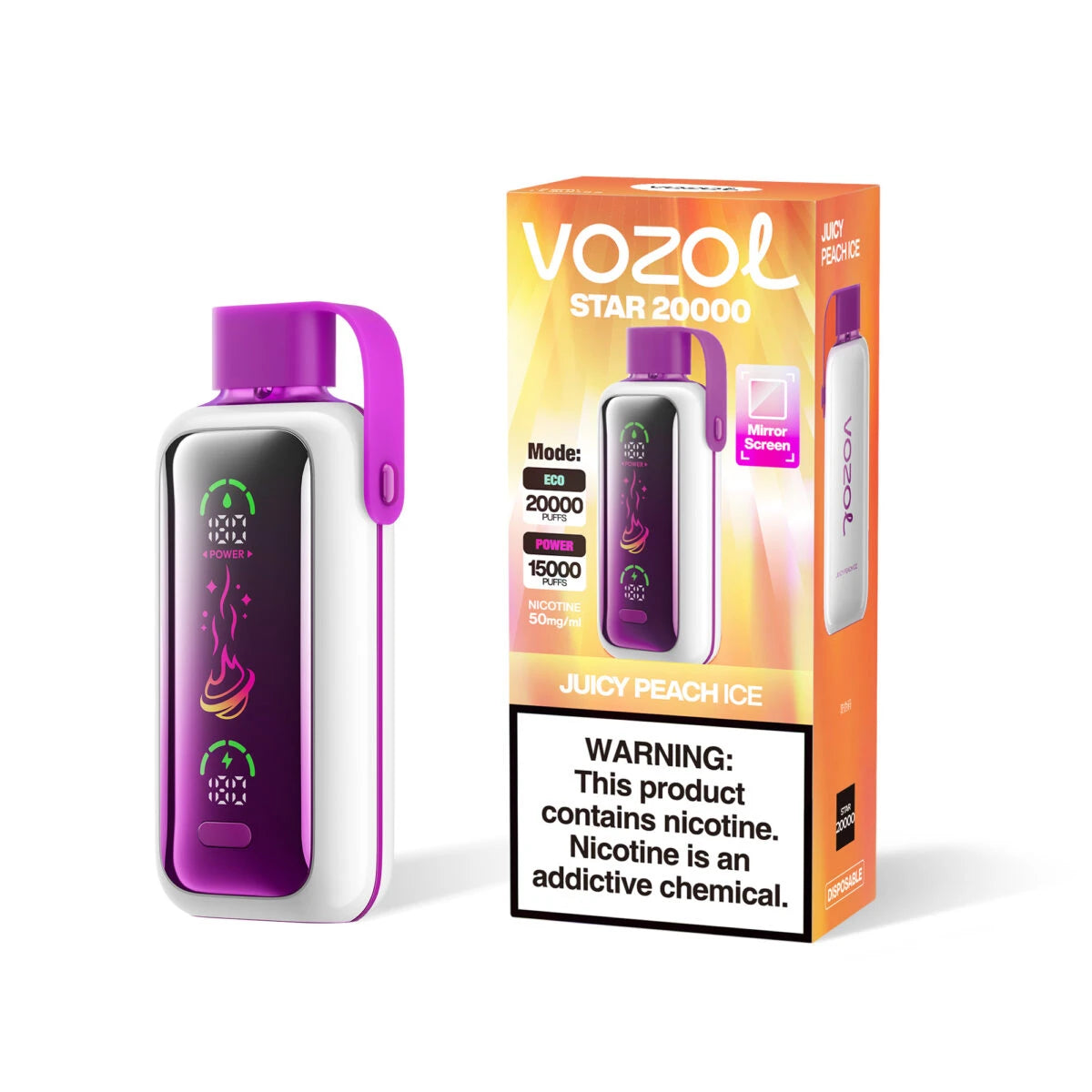 VOZOL Star 20000 Pêche juteuse glacée
