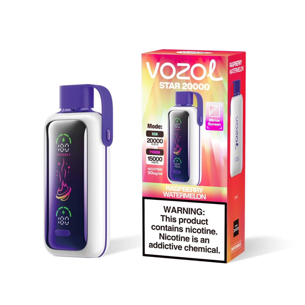 VOZOL Star Puffs 20000 Framboise Pastèque