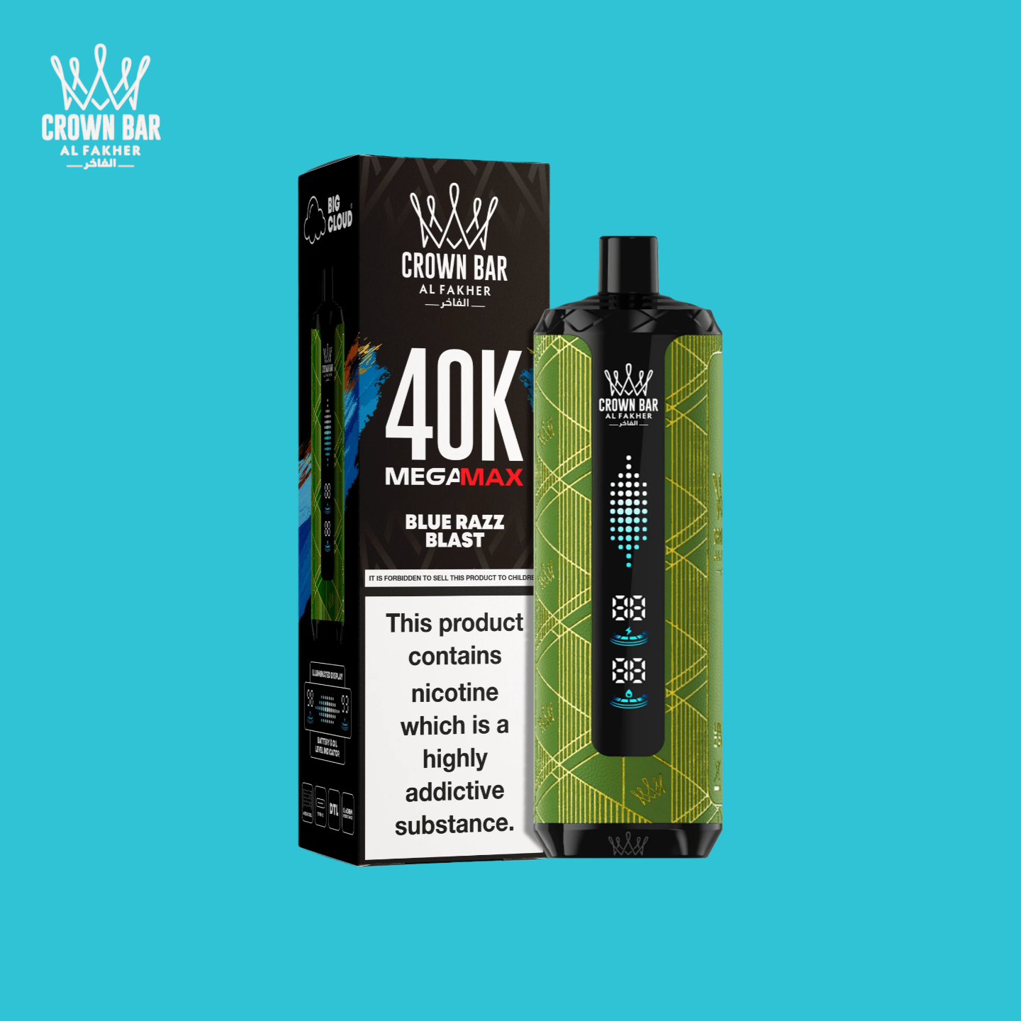 Saveur Blue Razz Blast Al Fakher Mega Max 40K Vape