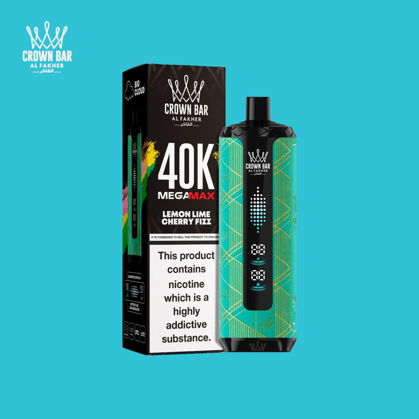 Al Fakher Vape 40K Puffs Citron Vert Cerise Pétillant