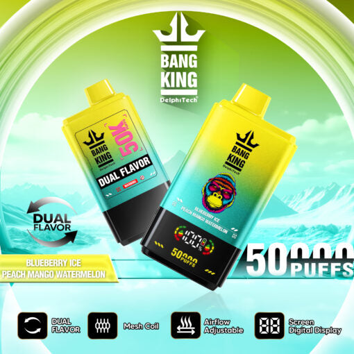 Blueberry Ice & Peach Mango Watermelon Bang King 50K Vape