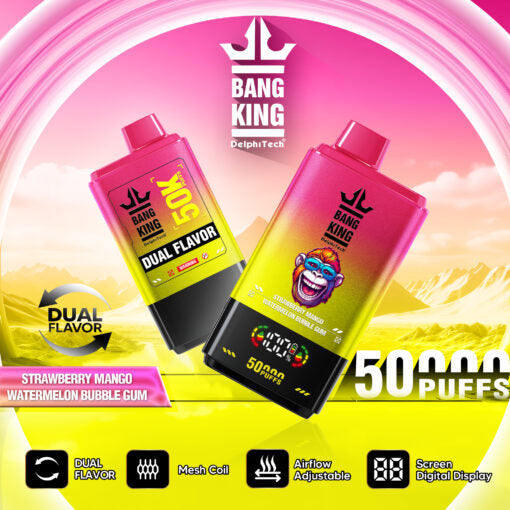 Strawberry Mango & Watermelon Bubble Gum Bang King 50K Vape