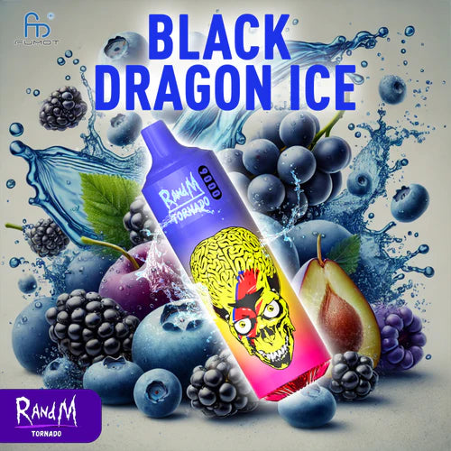 Black Dragon Ice RandM Tornado Vape 9000 Puffs