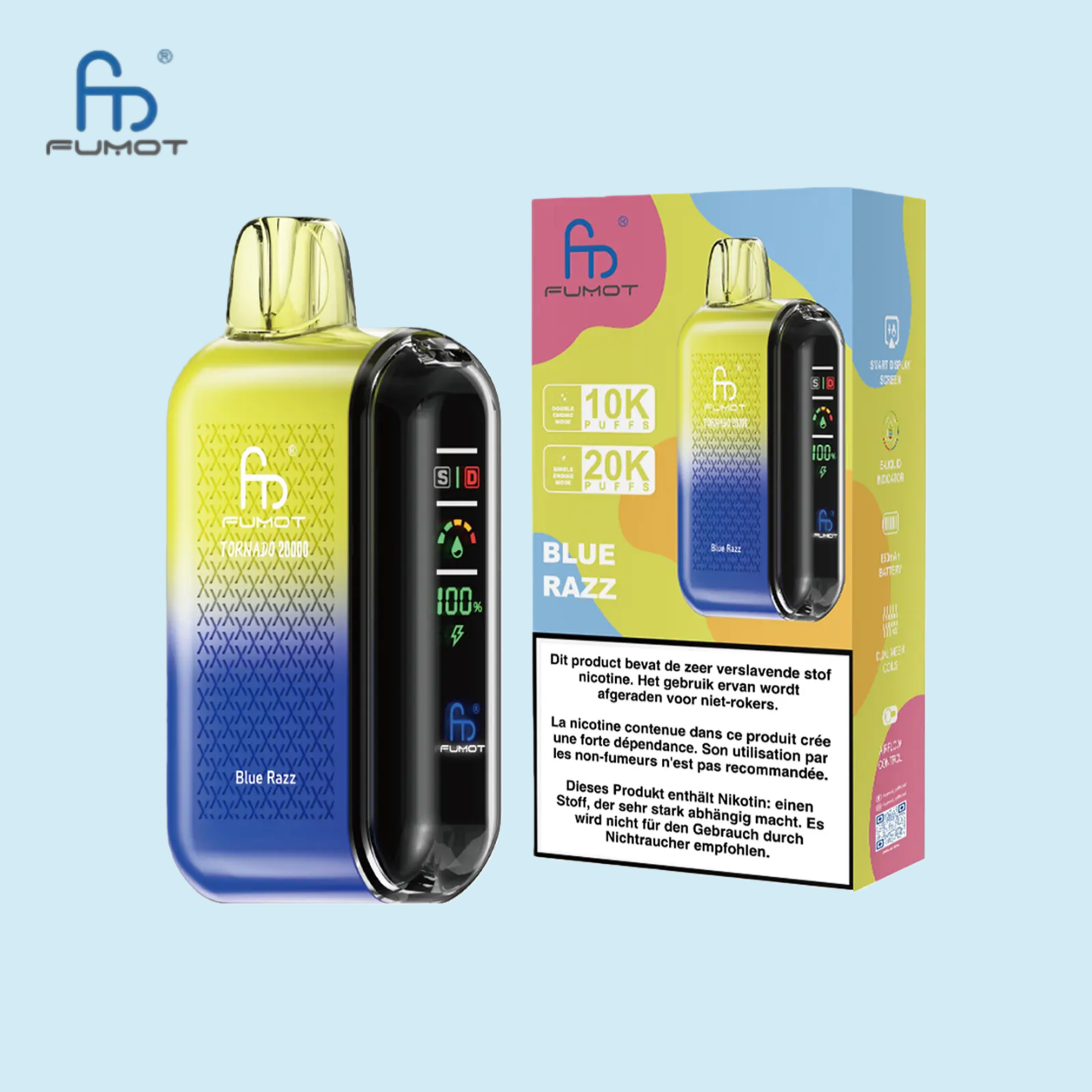 RandM Tornado 20000 Puffs Blue Razz