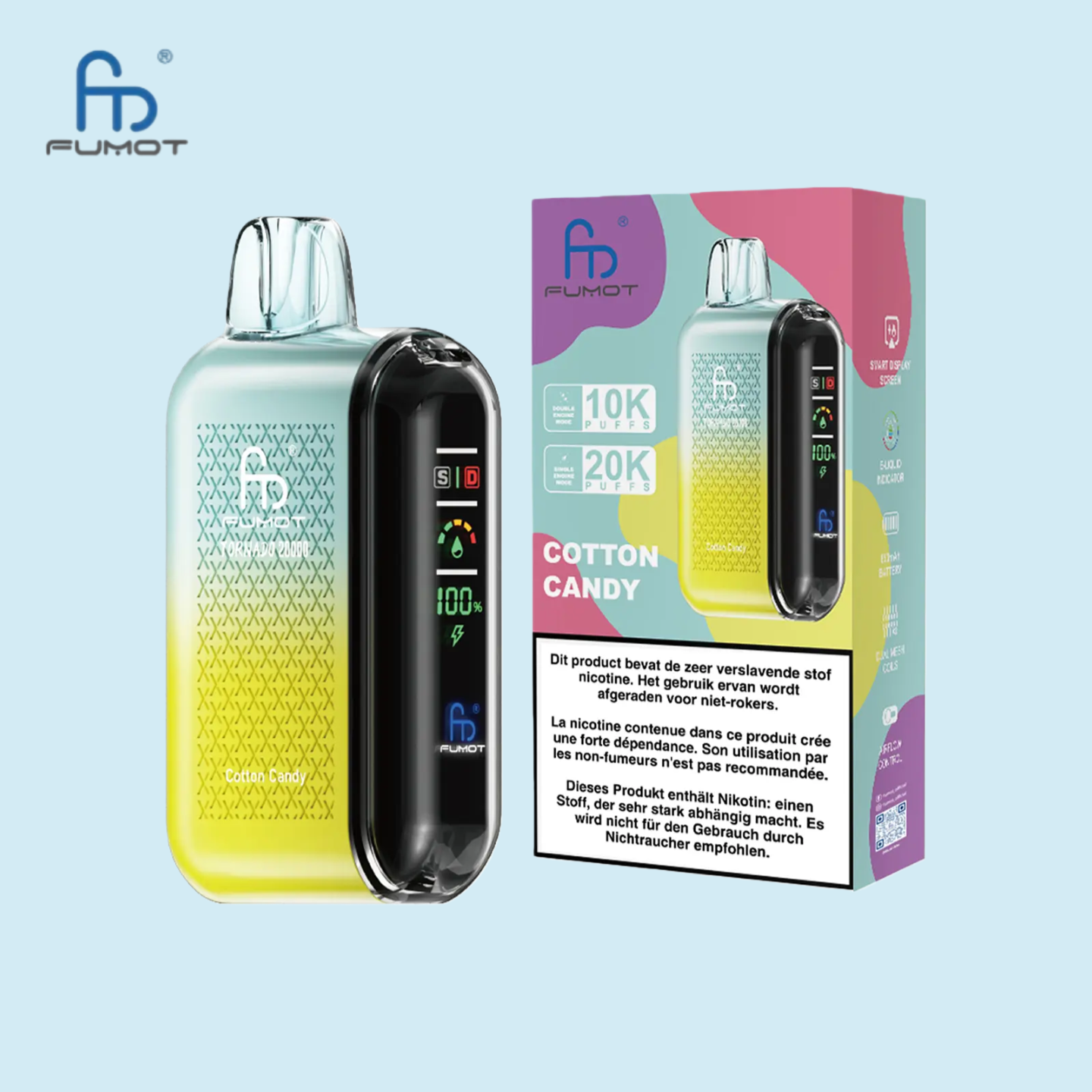 RandM Tornado Vape 20000 Puffs Cotton Candy