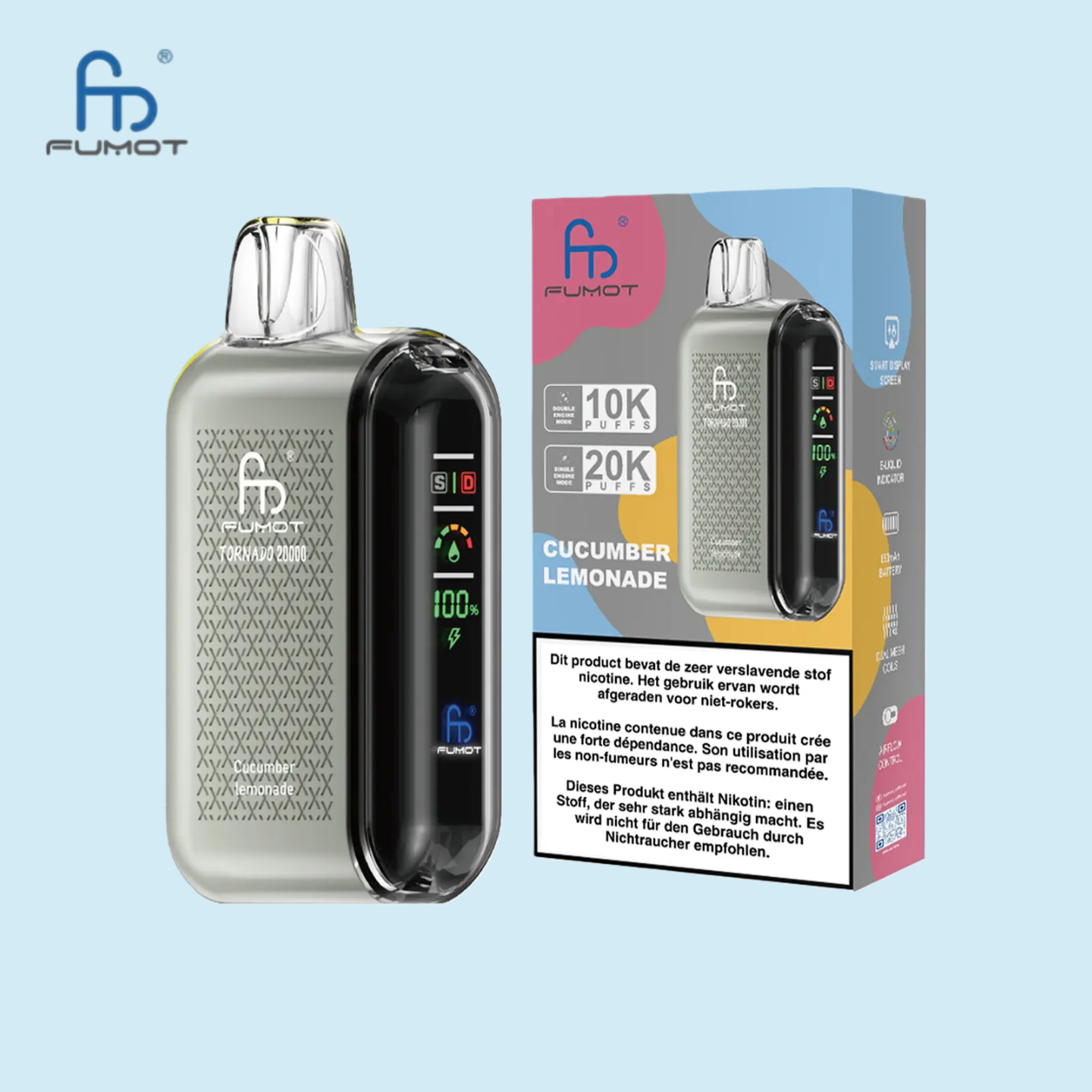 RandM Tornado Vape 20000 Puffs Cucumber Lemonade