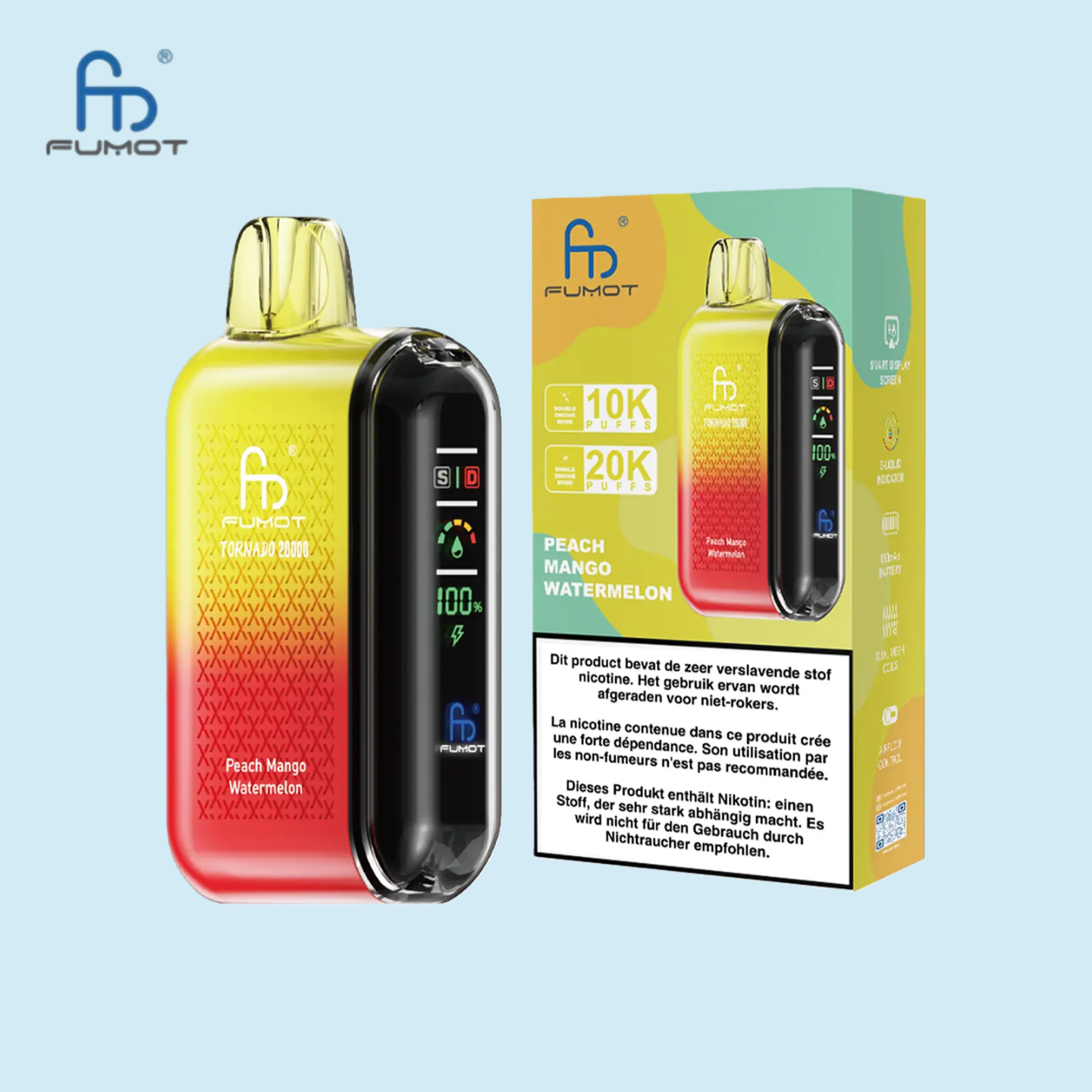 RandM Tornado 20000 Vape Peach Mango Watermelon