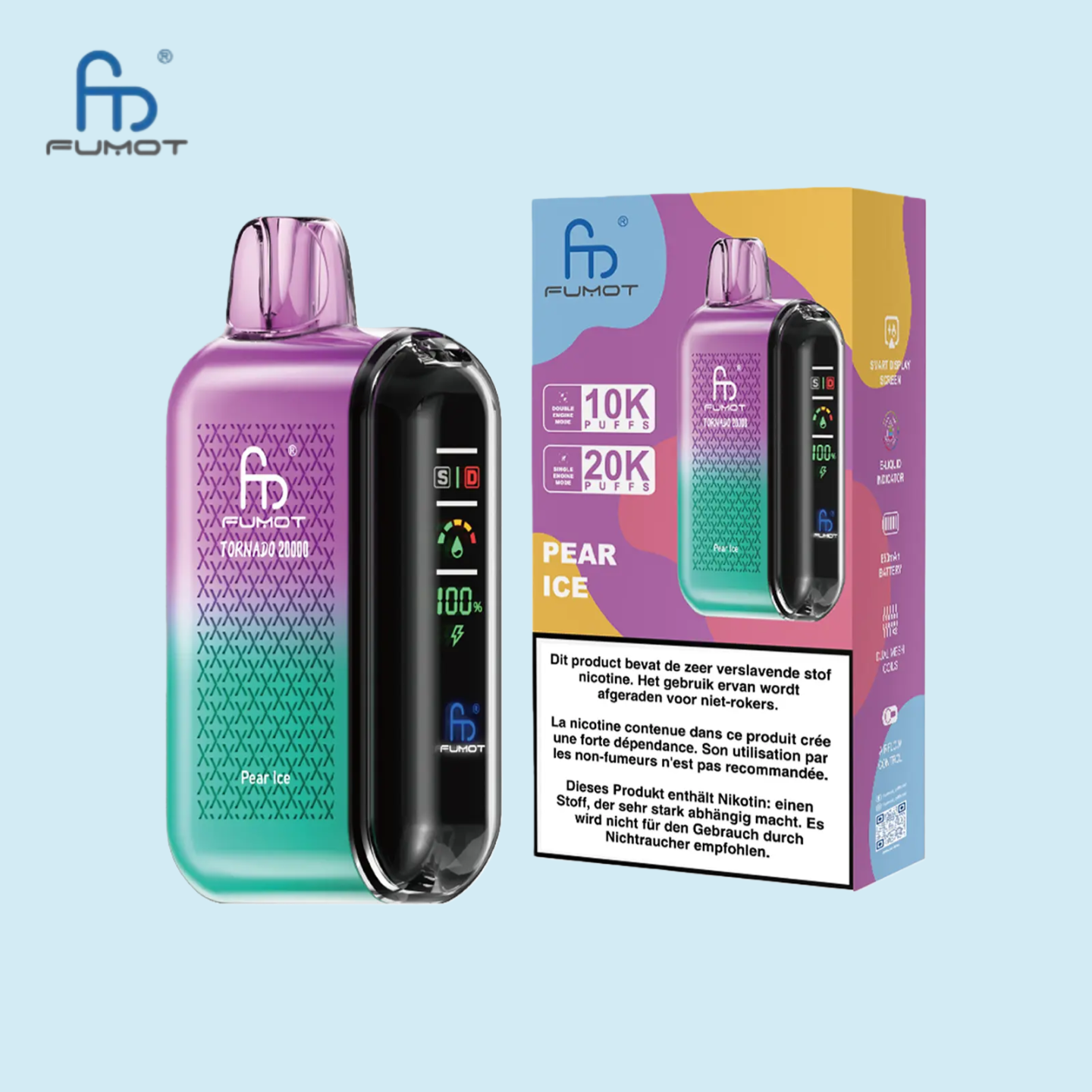 Pear Ice RandM Tornado 20000 Puffs Vape