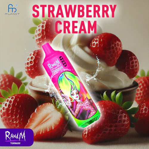 RandM Tornado Vape 9000 Puffs Strawberry Cream