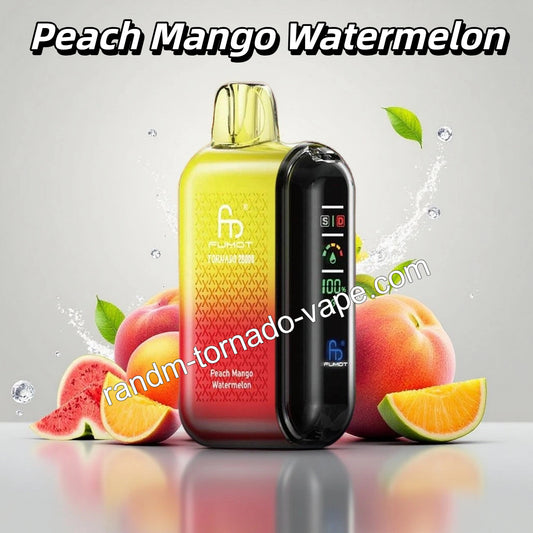 Peach Mango Watermelon RandM Tornado 20000 Vape