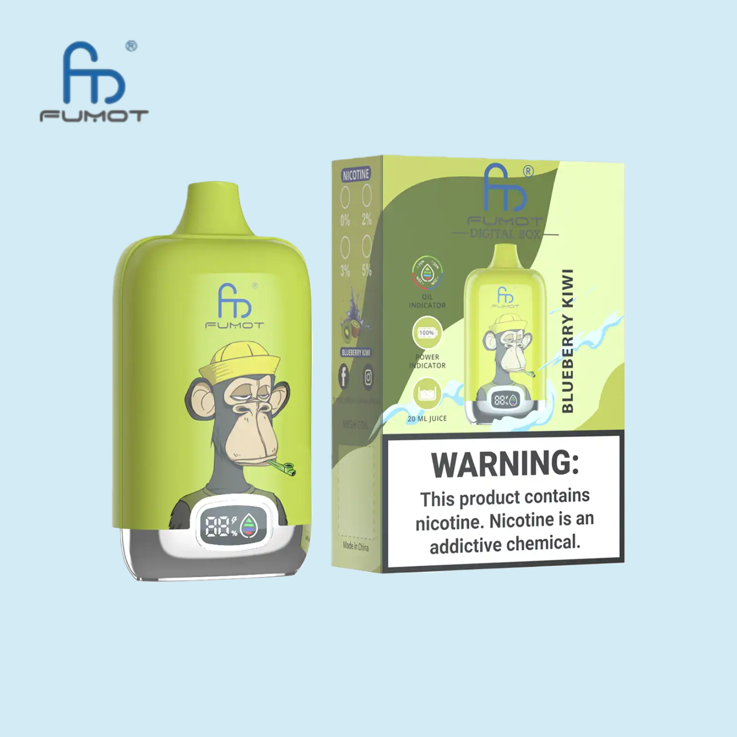 RandM Vape Digital Box 12000 - Blueberry Kiwi