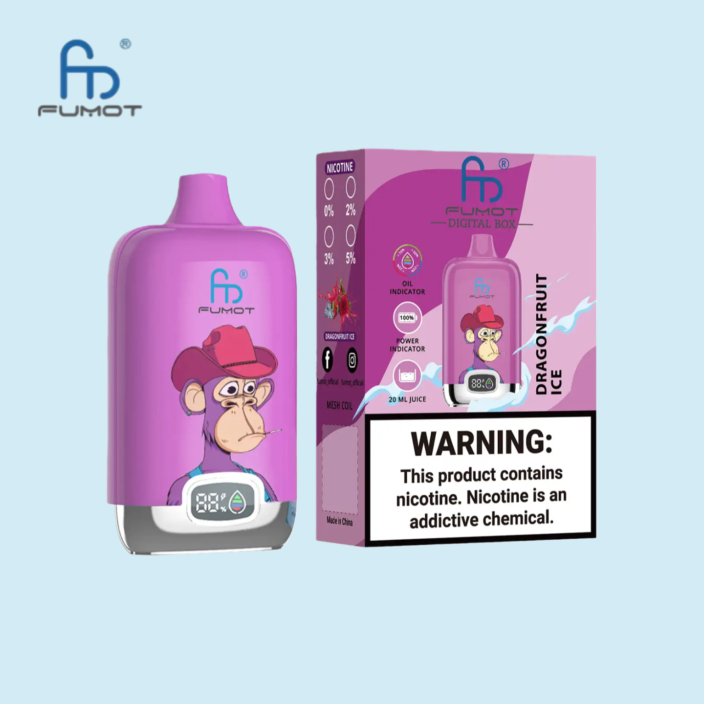 RandM Digital Box 12000 Dragon Fruit Ice