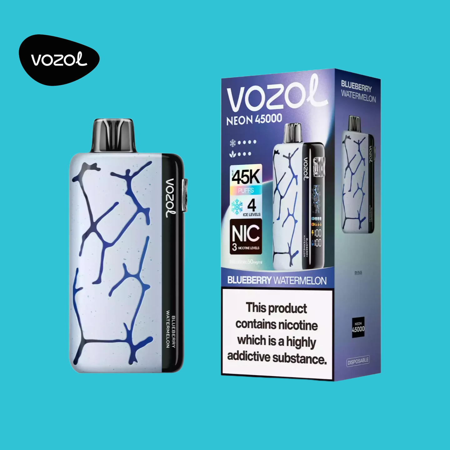 Vozol Neon 45000 Vape Blueberry Watermelon Geschmack