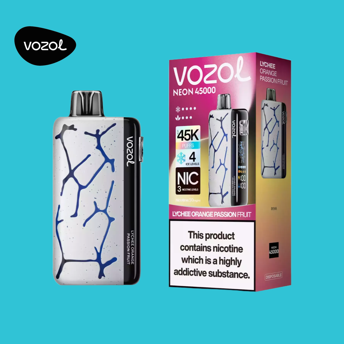 VOZOL Neon 45000 Lychee Orange Passion Fruit