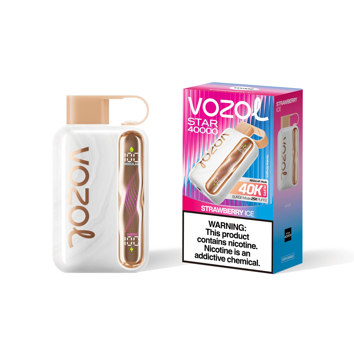 Vozol Star 40000 bouffées Glace à la fraise